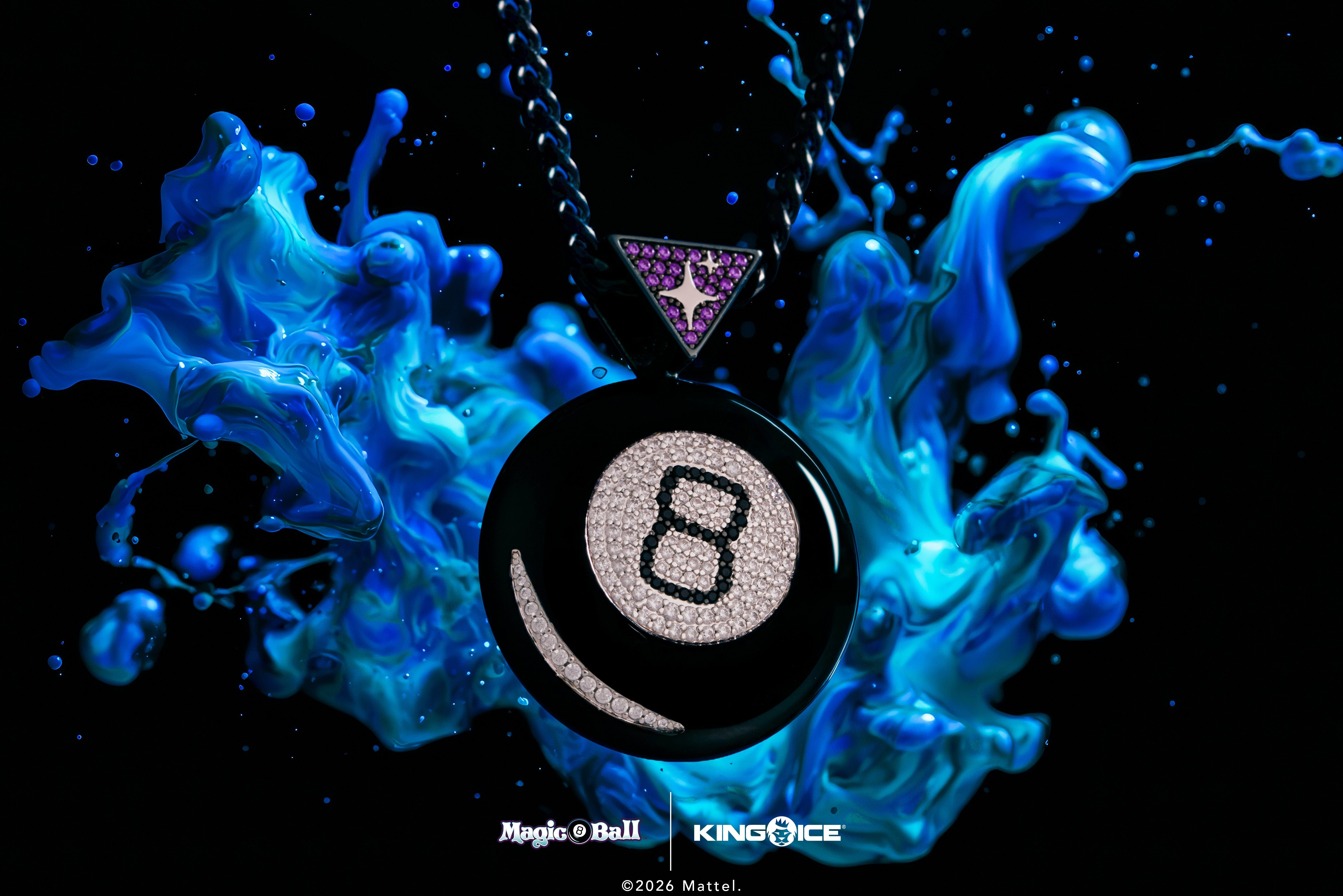 Magic 8 Ball x Kingices: From Floating Dice to Cuban Link Chains and Ice