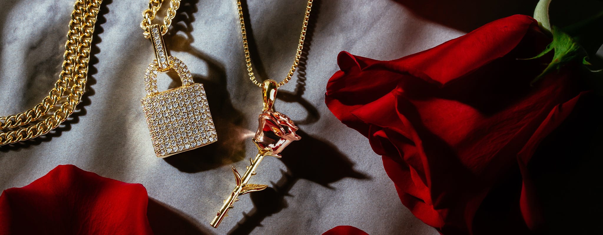 Kingices Valentine's Day Rose Necklace Jewelry 