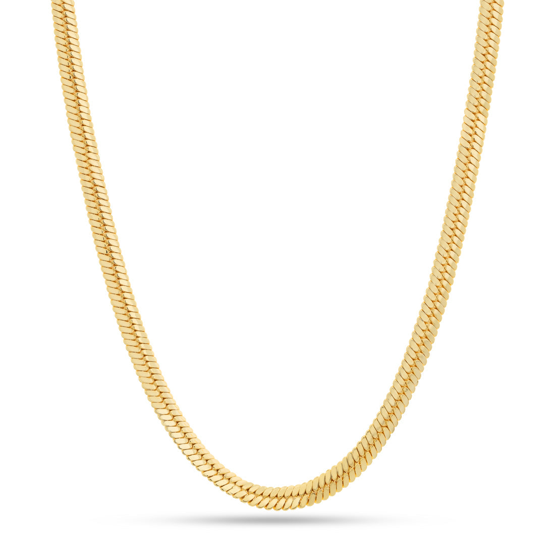 10mm Thick Herringbone Chain  in  Gold Plated / 14K Gold / 18" by Kingices
