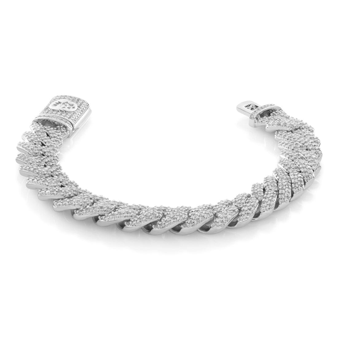 15mm Iced Diamond Cut Miami Cuban Link Bracelet  in  Gold Plated / White Gold / 7" by Kingices
