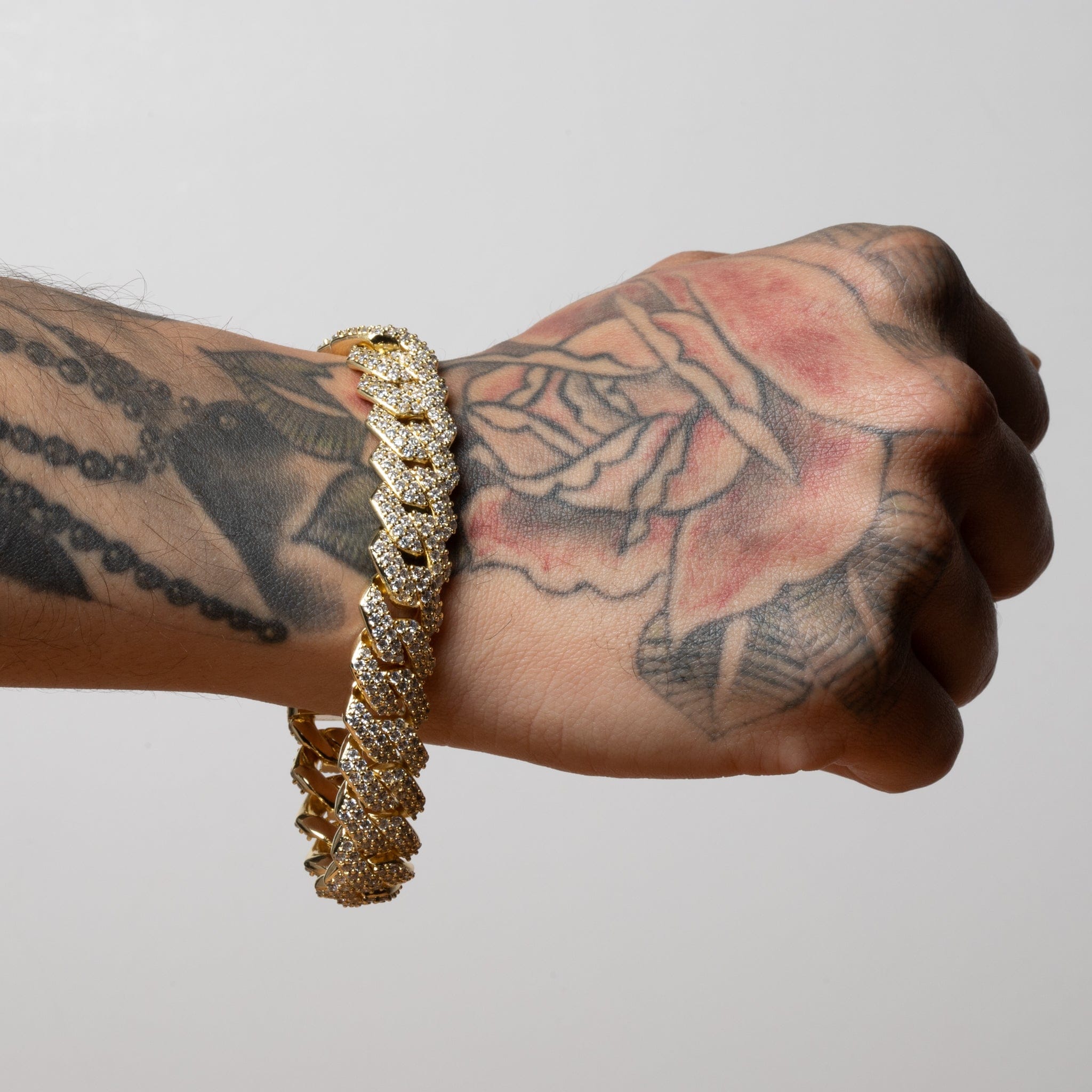 15mm Iced Diamond Cut Miami Cuban Link Bracelet  in  by Kingices