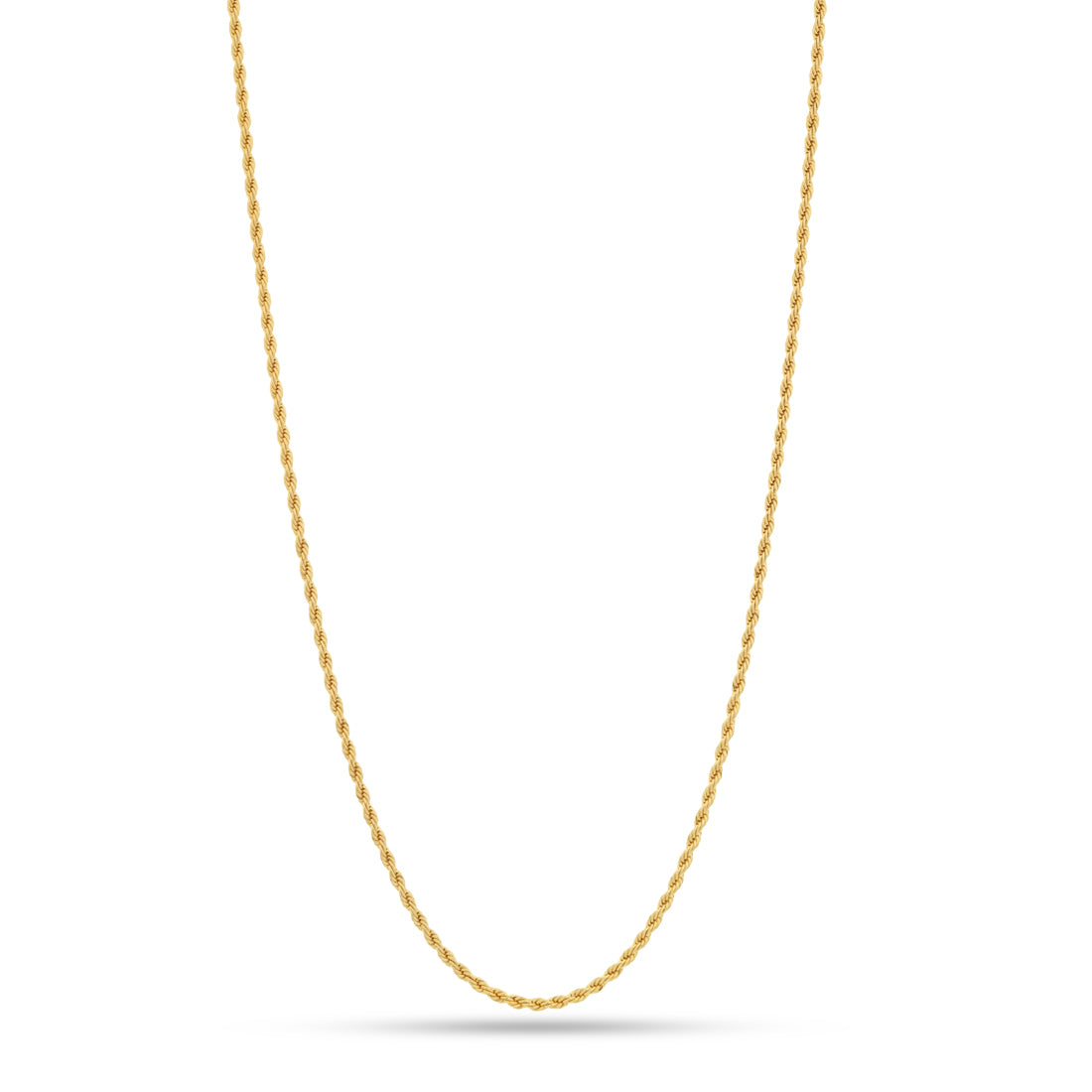 3mm Rope Chain  in  Gold Plated / 14K Gold / 16" by Kingices