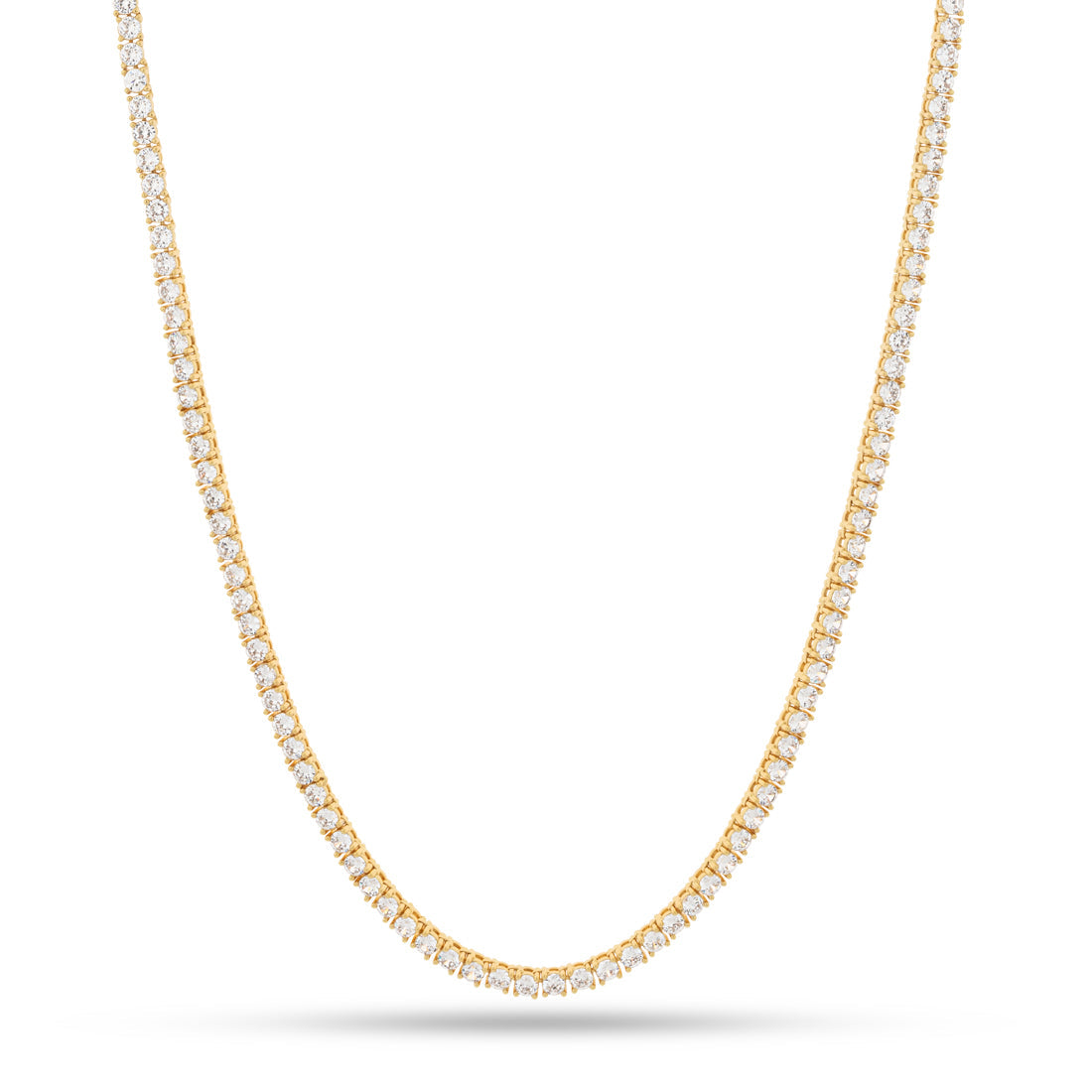 3mm Tennis Chain  in  Gold Plated / 14K Gold / 16" by Kingices