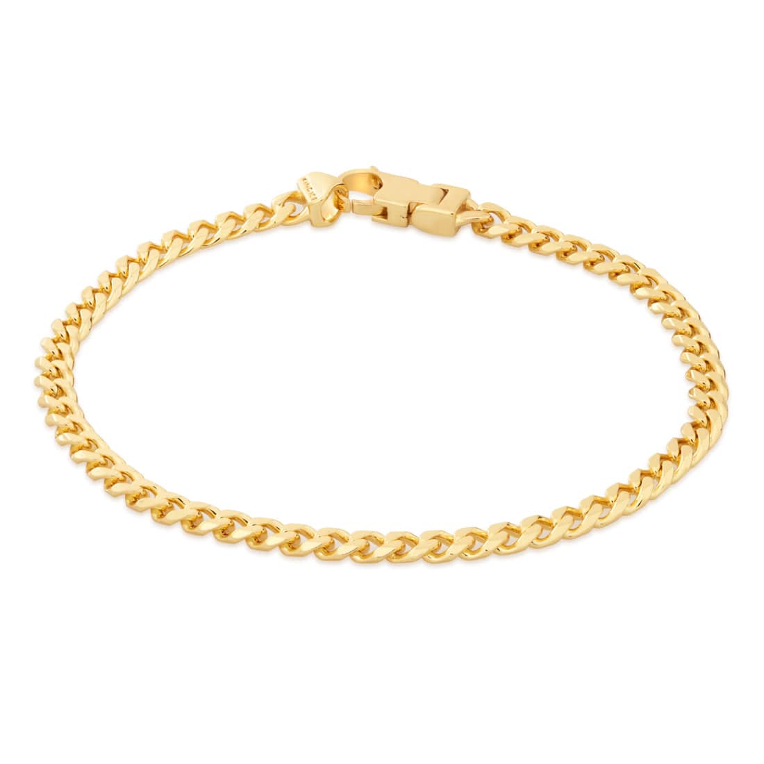 4mm Miami Cuban Link Bracelet  in  Gold Plated / 14K Gold / 7" by Kingices
