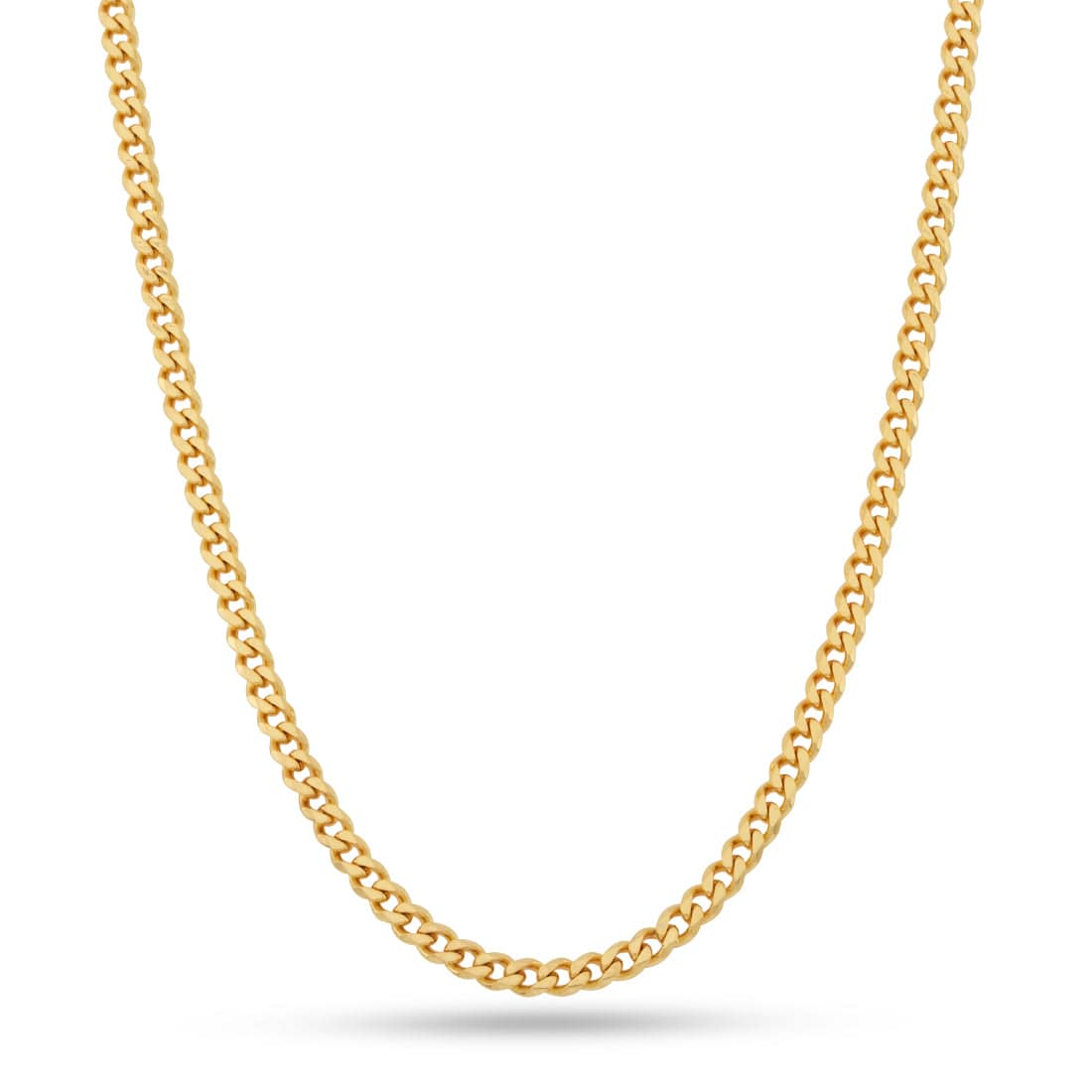 4mm Miami Cuban Link Chain  in  Gold Plated / 14K Gold / 18" by Kingices
