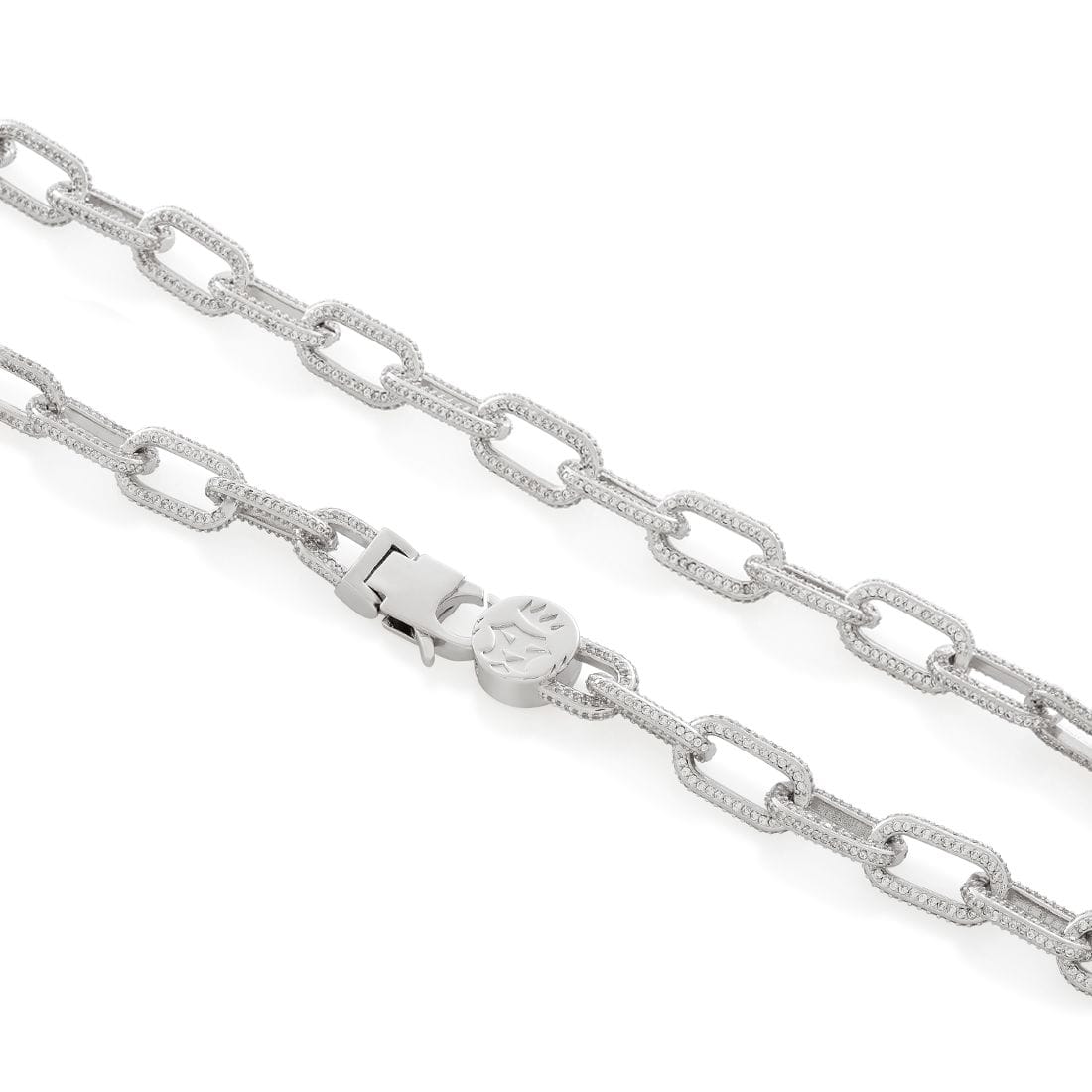 5mm Iced Cable Link Chain  in  Gold Plated / White Gold / 22" by Kingices