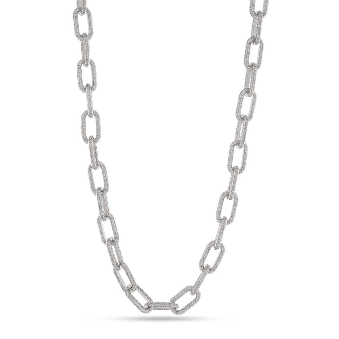 5mm Iced Cable Link Chain  in  Gold Plated / White Gold / 22" by Kingices