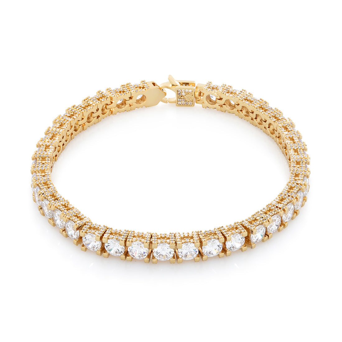 5mm Icy Tennis Bracelet  in  Gold Plated / 14K Gold / 8" by Kingices