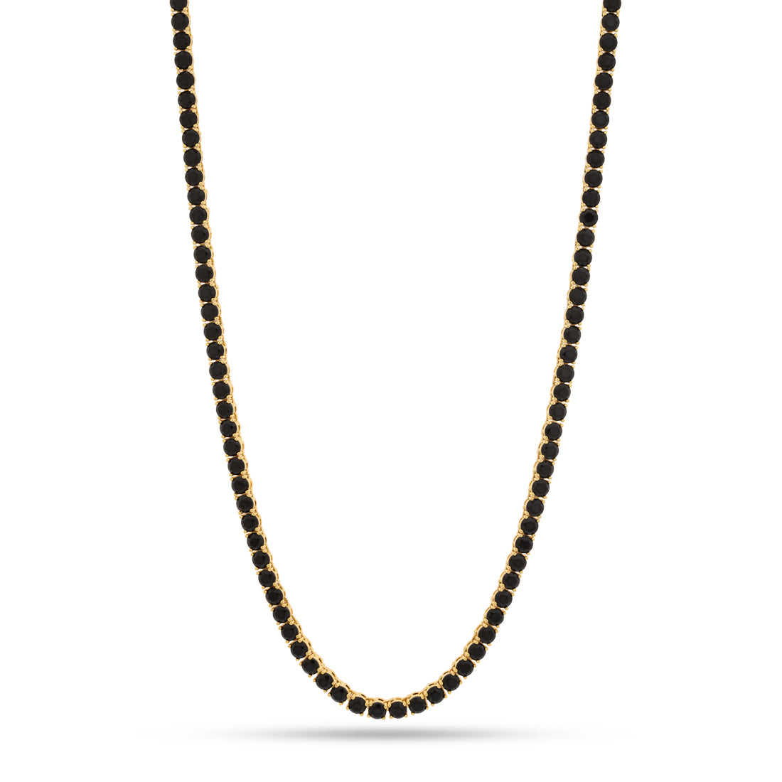 5mm Onyx Tennis Chain  in  Gold Plated / 14K Gold / 18" by Kingices