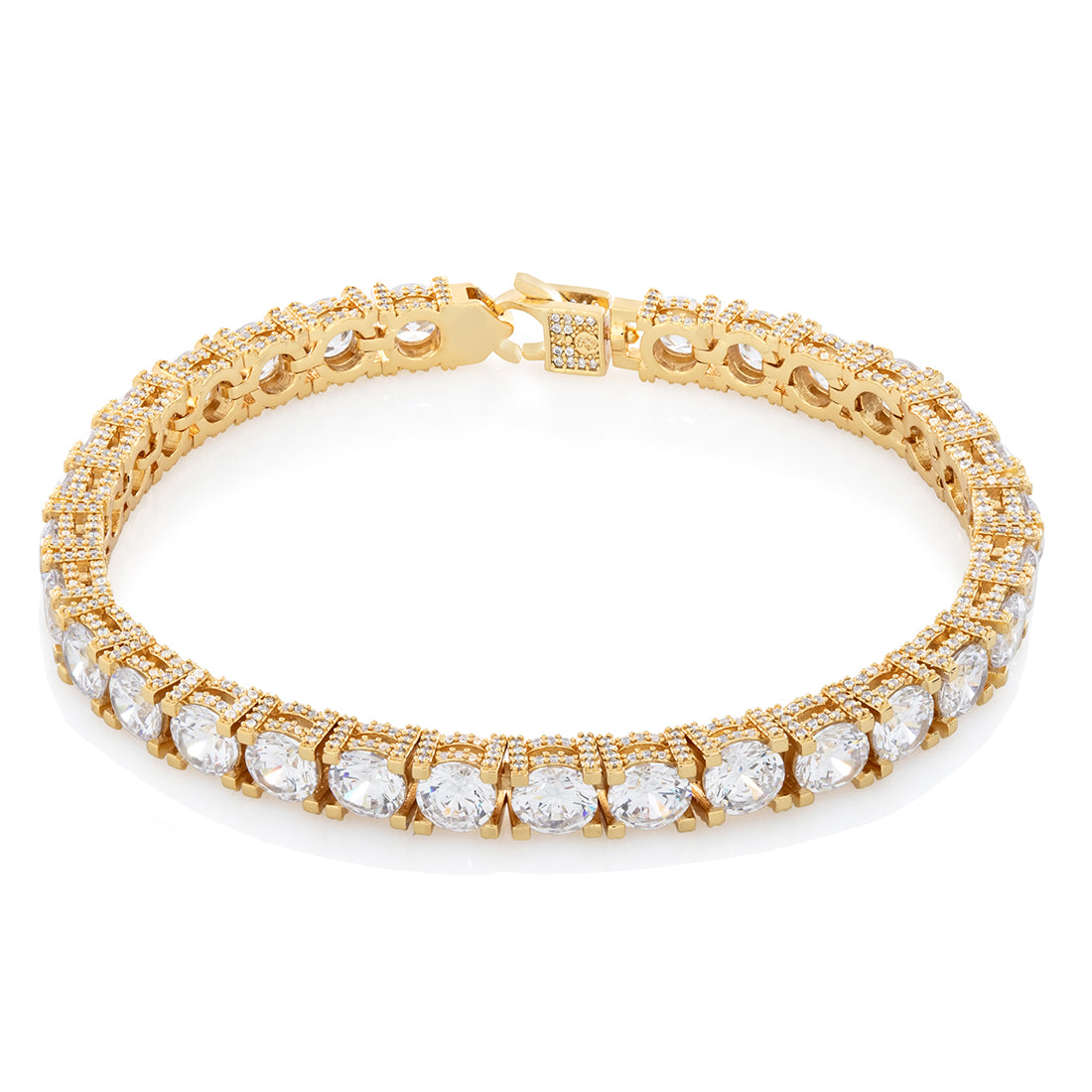 6mm Icy Tennis Bracelet  in  Gold Plated / 14K Gold / 8" by Kingices