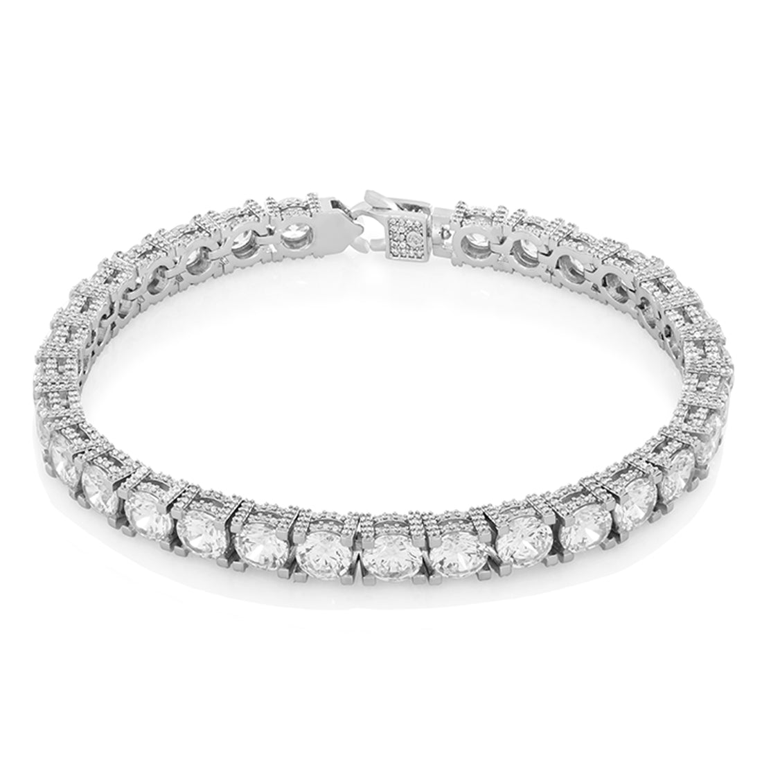 6mm Icy Tennis Bracelet  in  Gold Plated / White Gold / 8" by Kingices