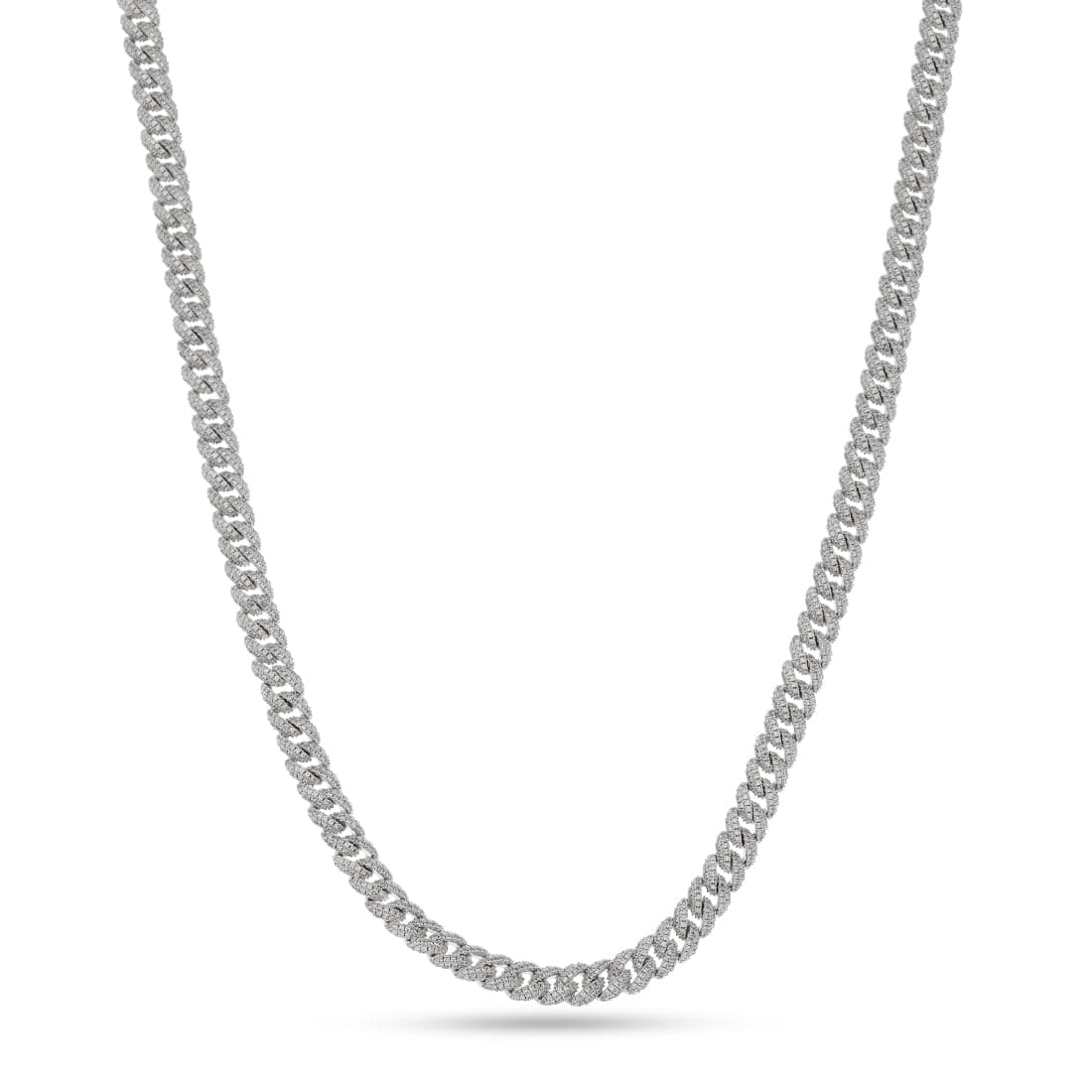 8mm Iced Diamond Cut Miami Cuban Link Chain  in  Gold Plated / White Gold / 18" by Kingices