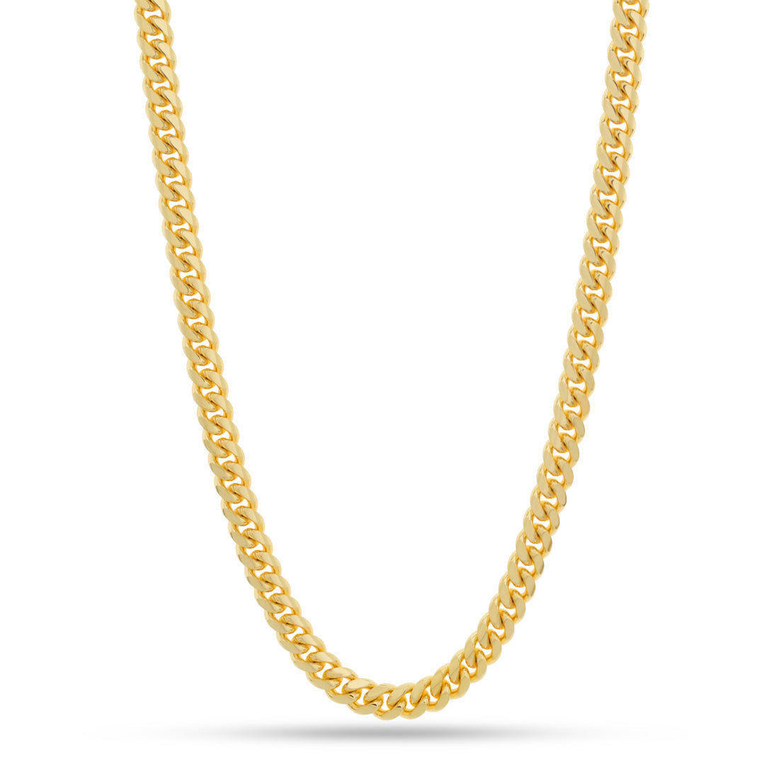 8mm Miami Cuban Link Chain  in  Gold Plated / 14K Gold / 18" by Kingices