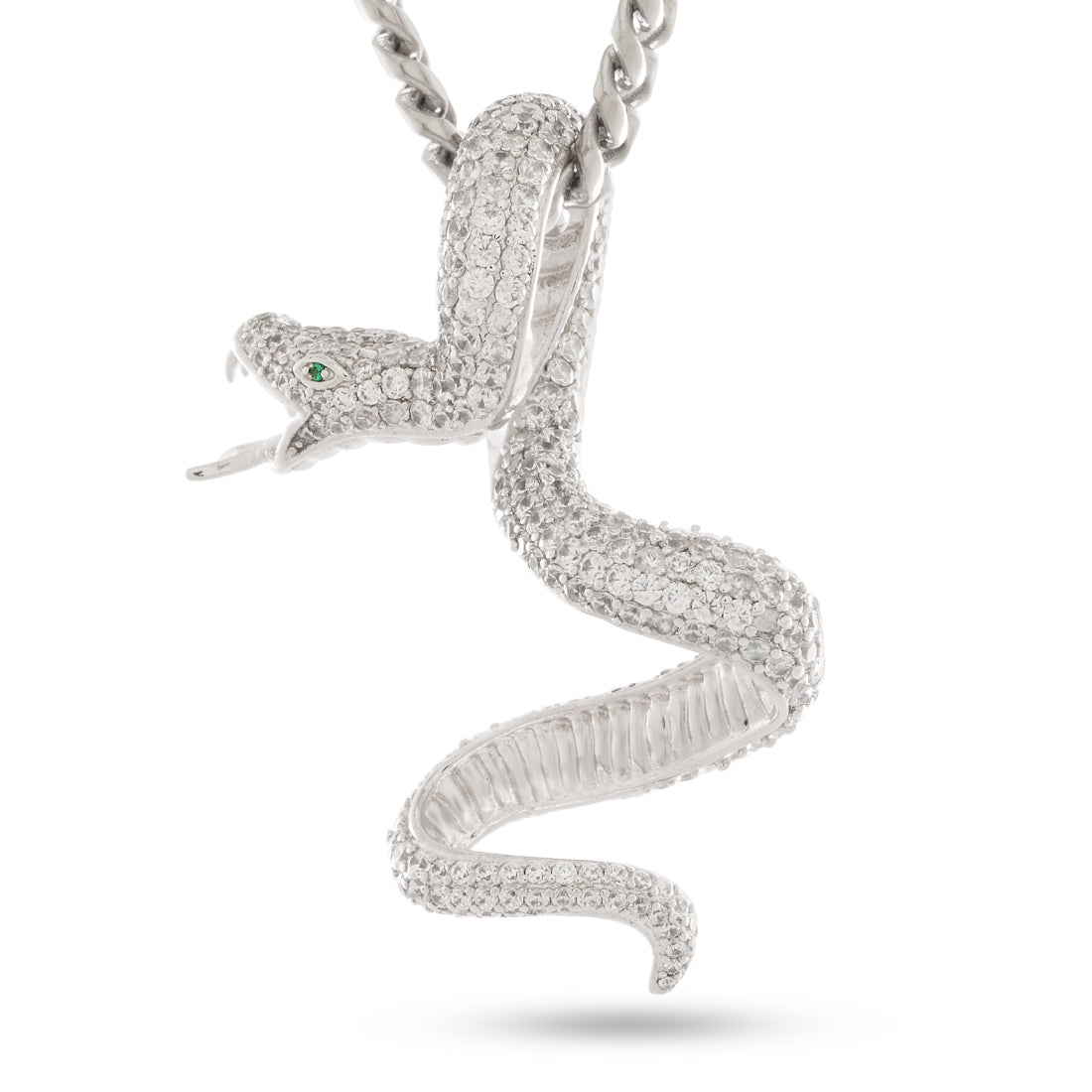 Pit Viper Necklace  in  2.1" / White Gold by Kingices