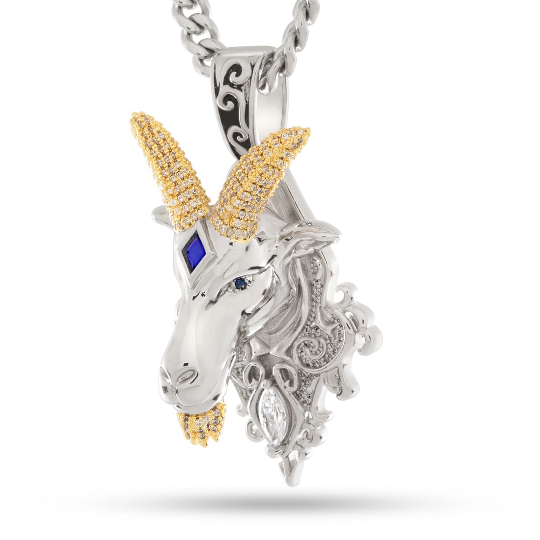 Ajna G.O.A.T. Necklace  in  White Gold / 2.3" by Kingices