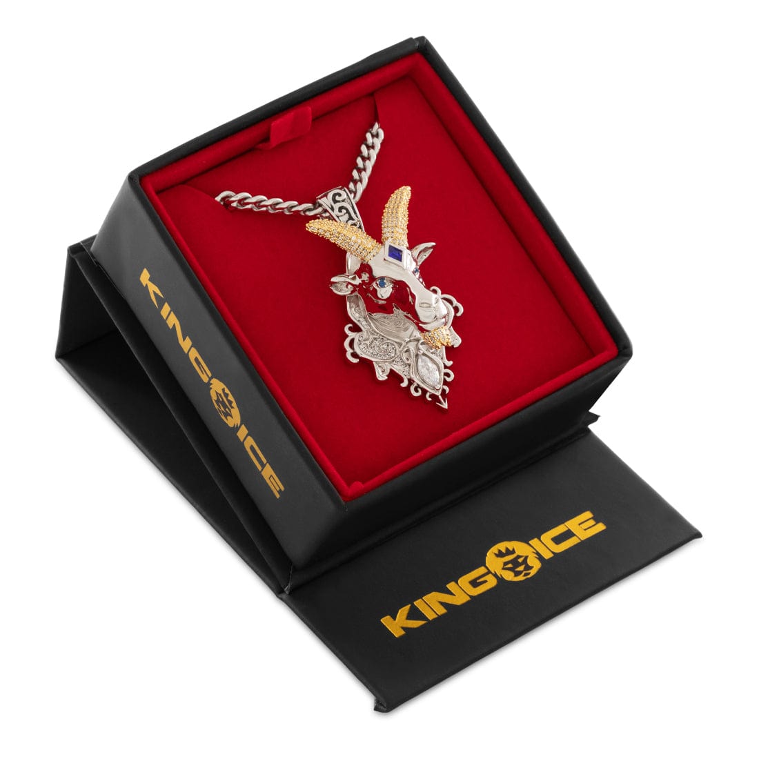Ajna G.O.A.T. Necklace  in  White Gold / 2.3" by Kingices