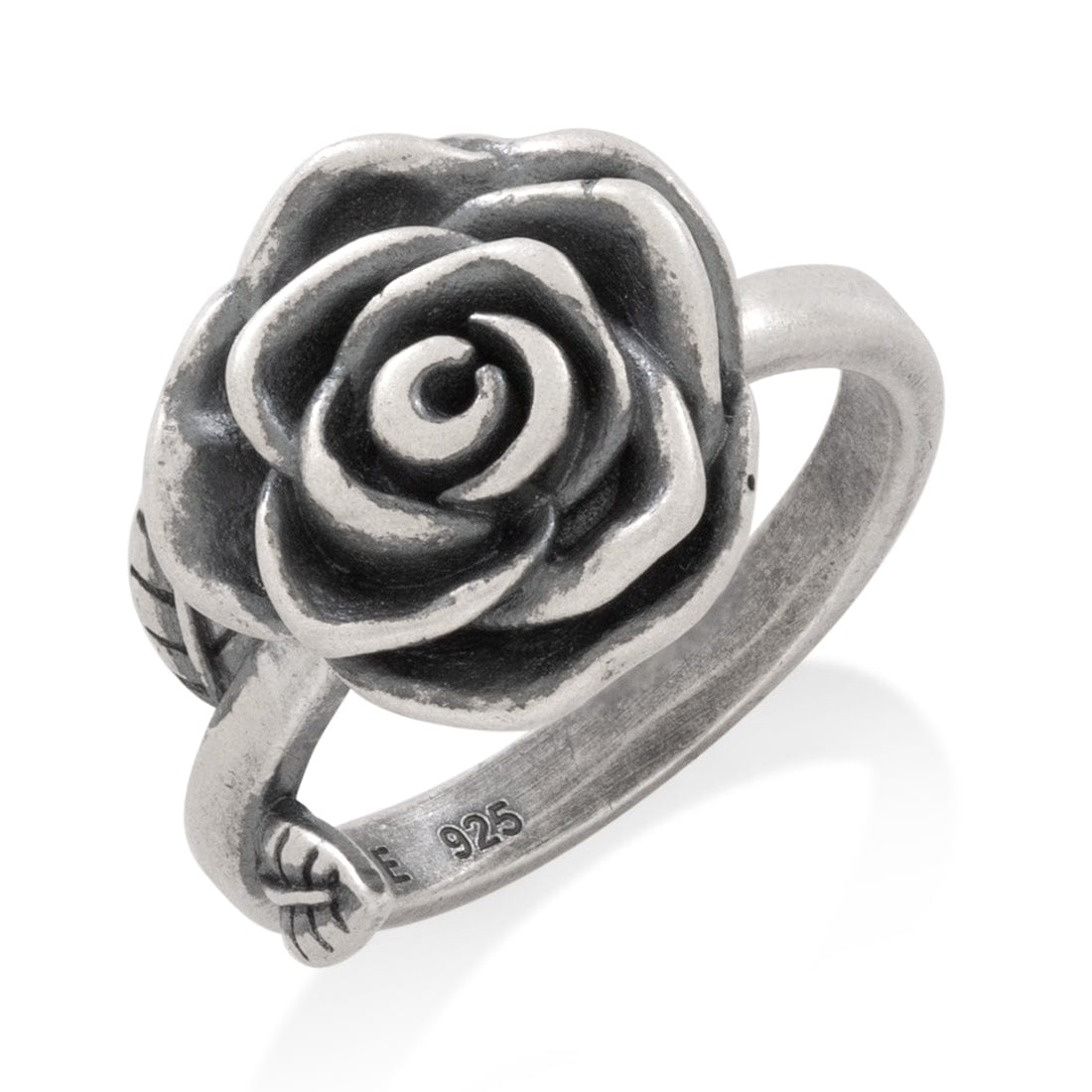 Antique Rose Ring  in  Sterling Silver / White Gold / 5 by Kingices