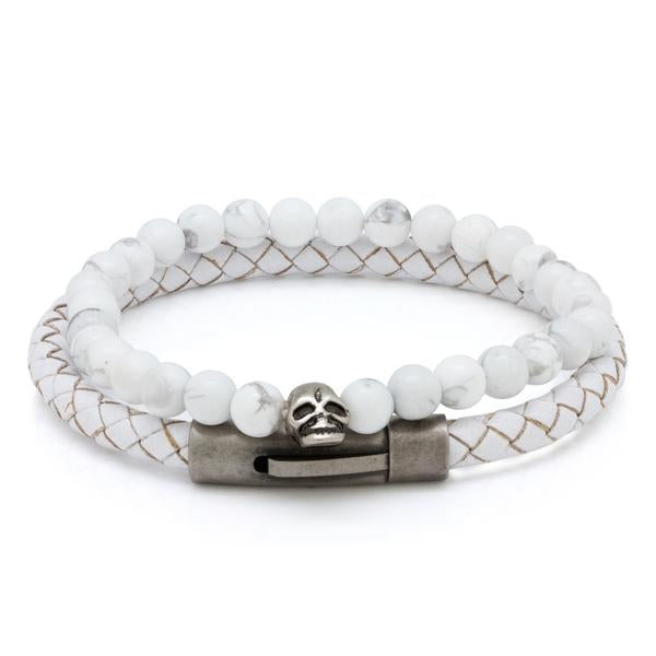 Attunement Bracelet Set  in  White / 8" by Kingices
