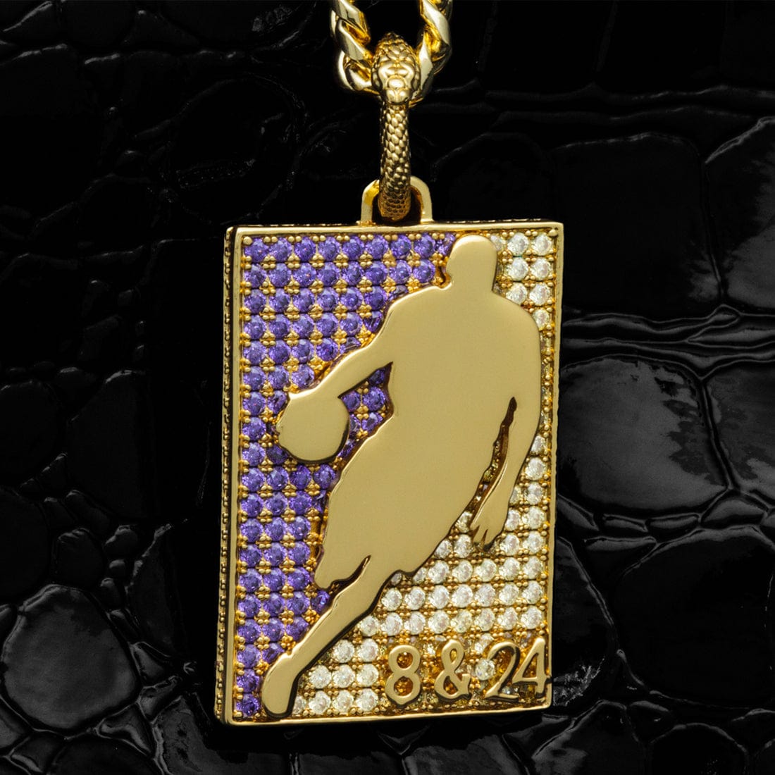 Black Mamba Silhouette Necklace  in  14K Gold / 2.1" by Kingices