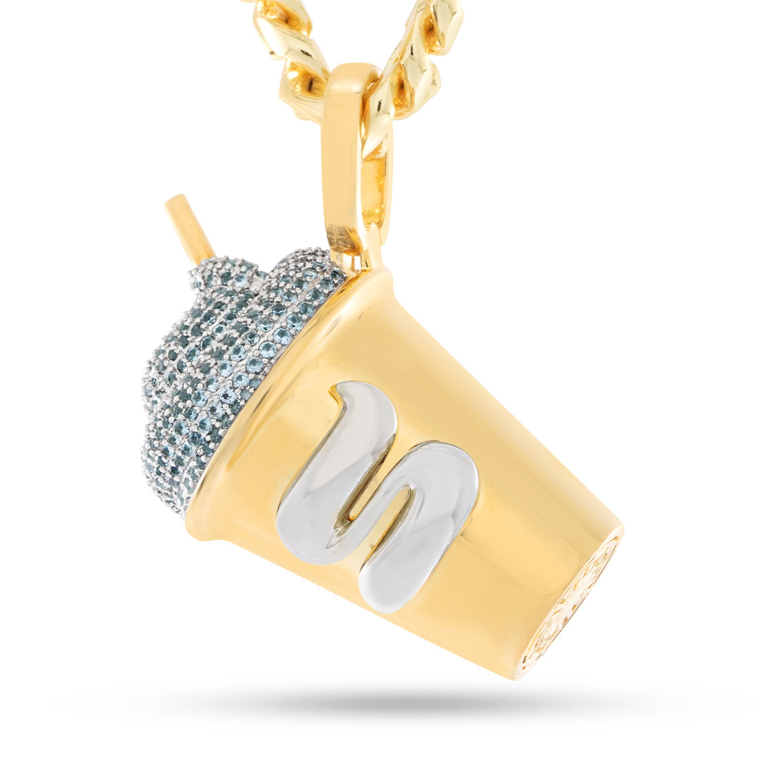 Slurpee® x Kingices - Blue Slurpee® Necklace  in  14K Gold / 1.8" by Kingices