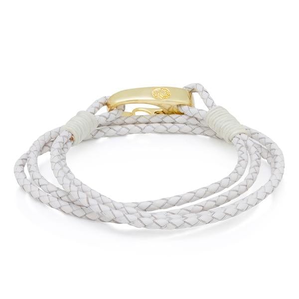 Braided Wrap Bracelet  in  White / Adjustable by Kingices