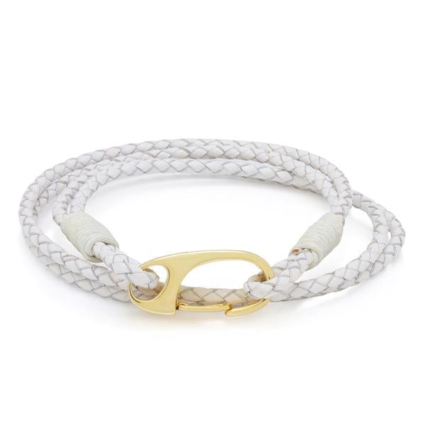 Braided Wrap Bracelet  in  White / Adjustable by Kingices