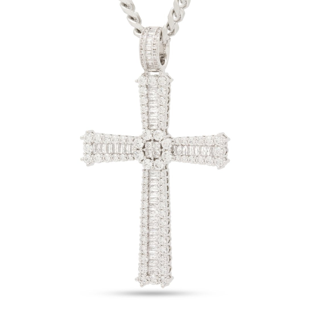 Celtic Cross Necklace  in  White Gold / 2.7" by Kingices