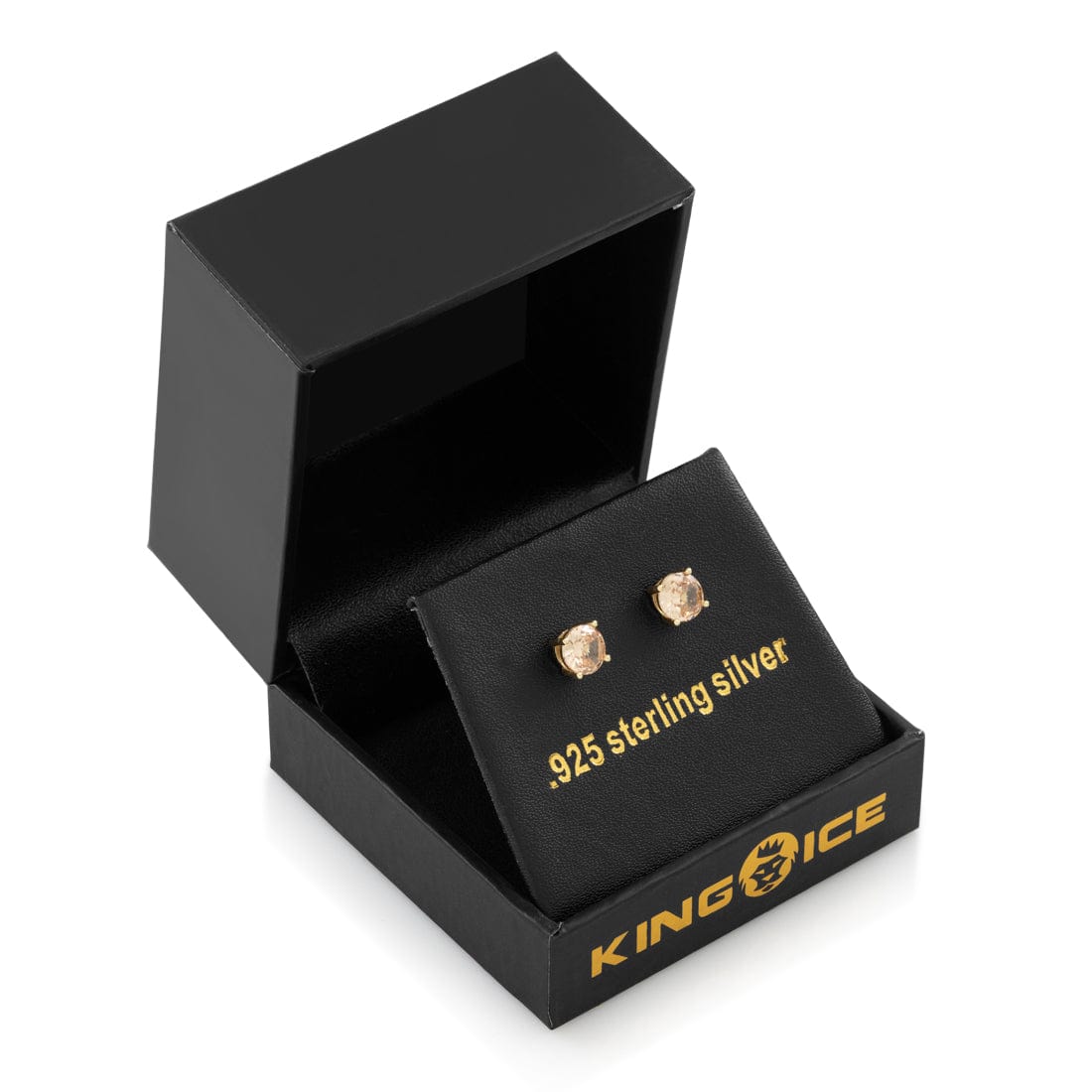 Champagne Brilliant-Cut Stud Earrings  in  by Kingices
