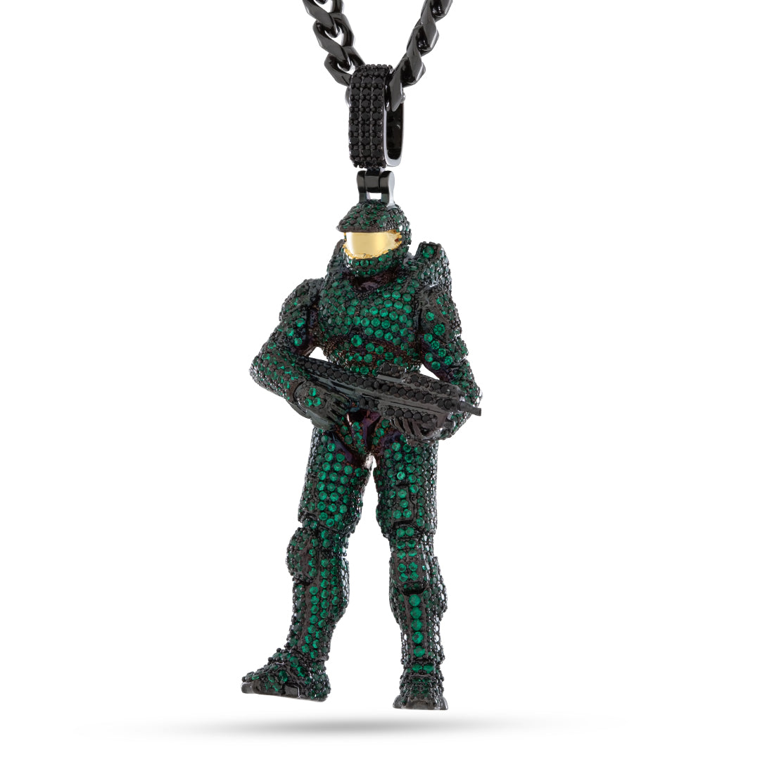 Halo x Kingices - Mark VI Master Chief Necklace  in  Black Gold / 2.8" by Kingices