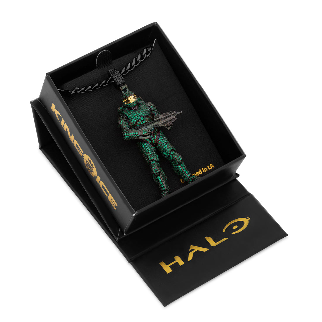 Halo x Kingices - Mark VI Master Chief Necklace  in  Black Gold / 2.8" by Kingices