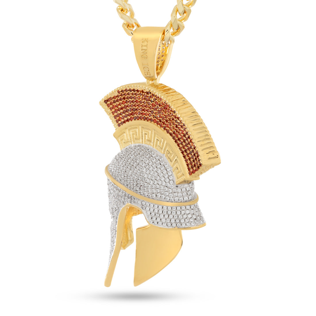 Corinthian Helmet Necklace  in  14K/White Gold / 2.5" by Kingices