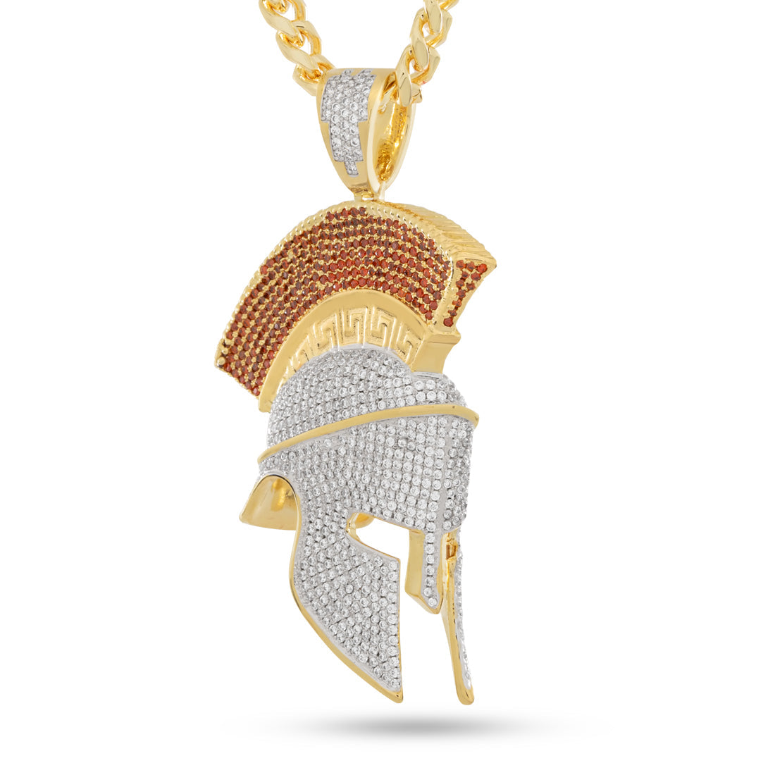 Corinthian Helmet Necklace  in  14K/White Gold / 2.5" by Kingices