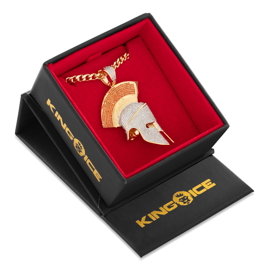 Corinthian Helmet Necklace  in  14K/White Gold / 2.5" by Kingices