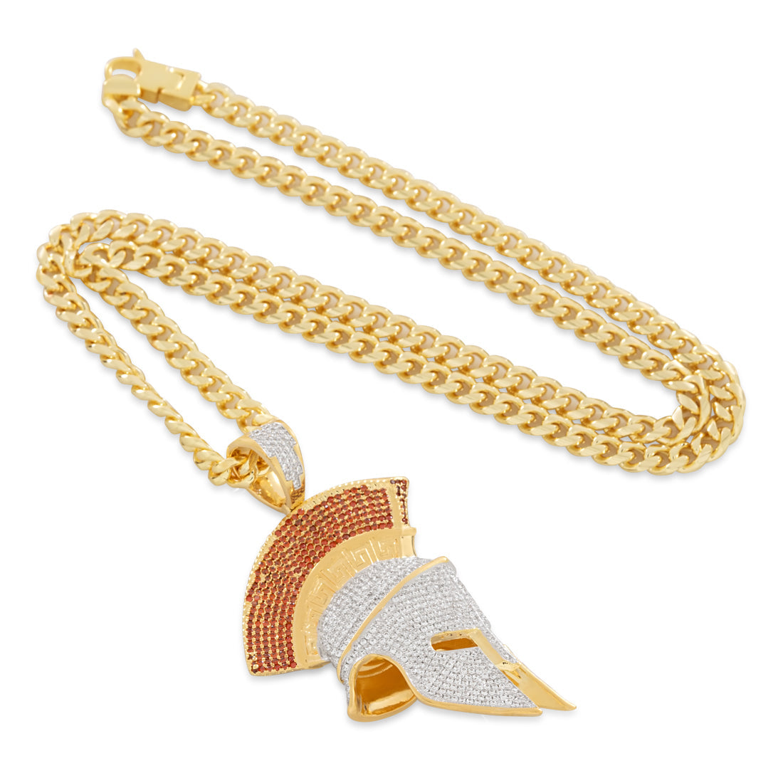 Corinthian Helmet Necklace  in  14K/White Gold / 2.5" by Kingices