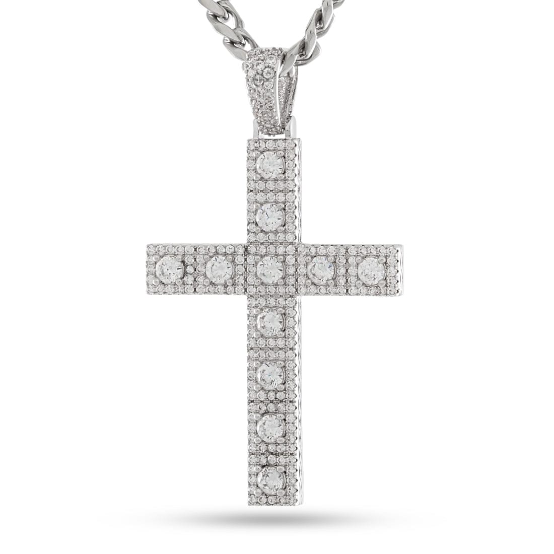 Cross of Centrality Necklace  in  White Gold by Kingices