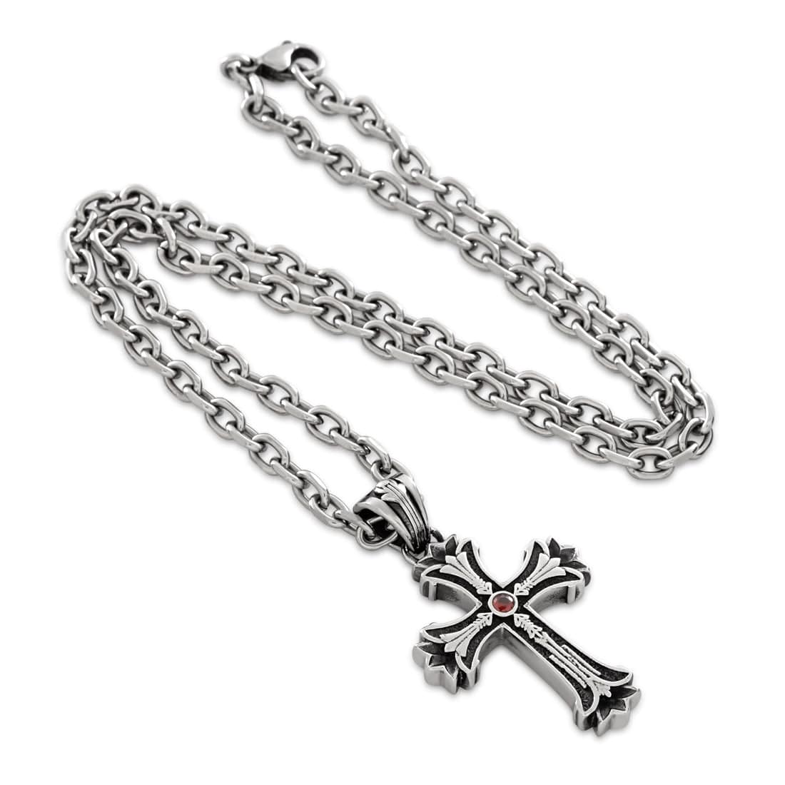 Cross Your Heart Necklace  in  2" by Kingices
