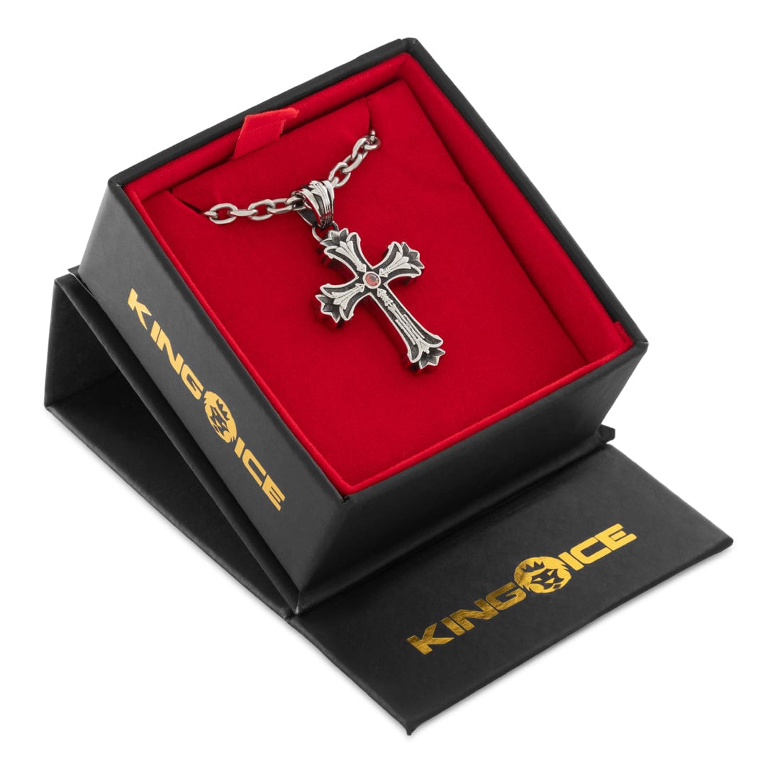 Cross Your Heart Necklace  in  2" by Kingices