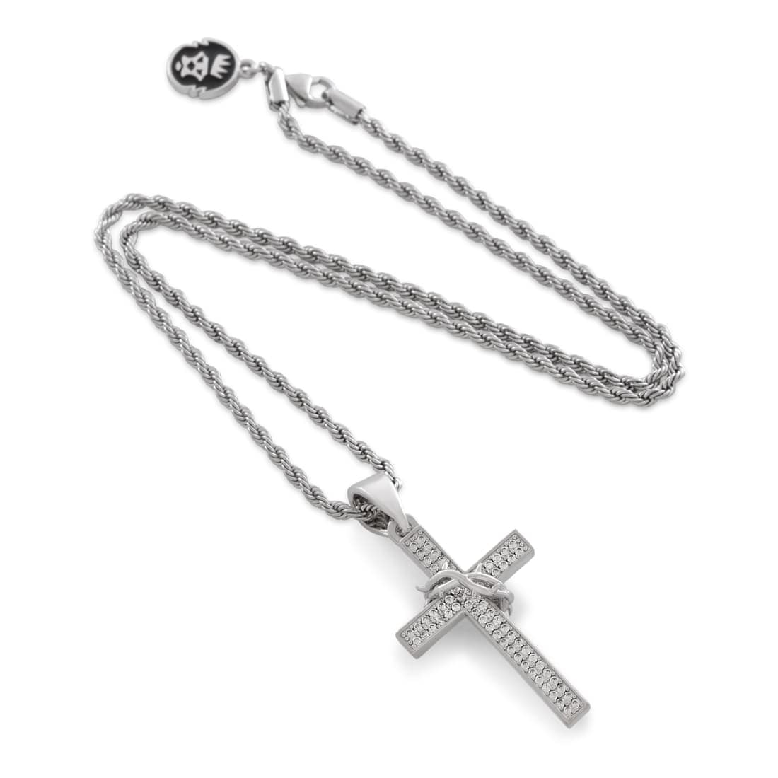 Crown of Thorns Wrapped Cross Necklace  in  by Kingices