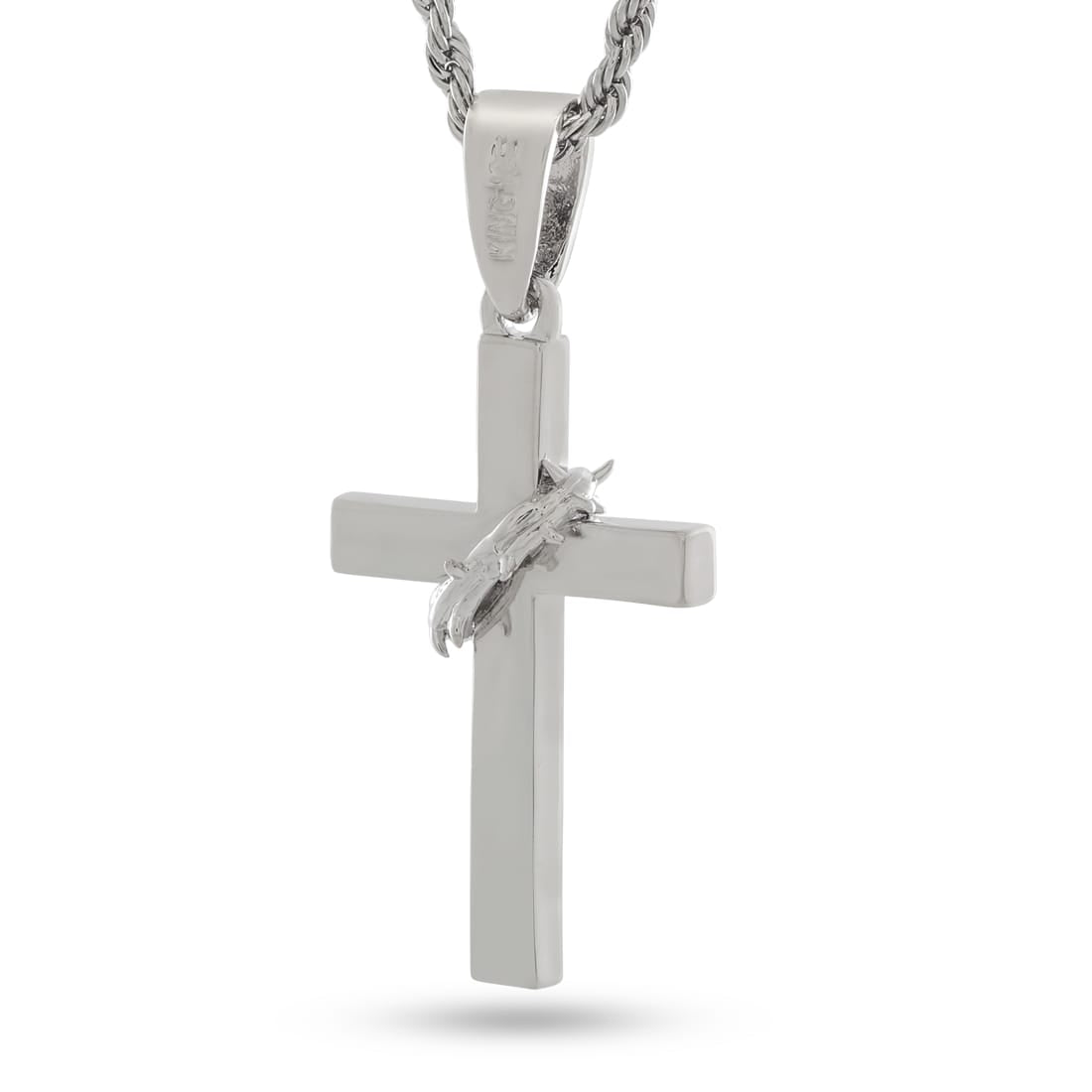 Crown of Thorns Wrapped Cross Necklace  in  by Kingices