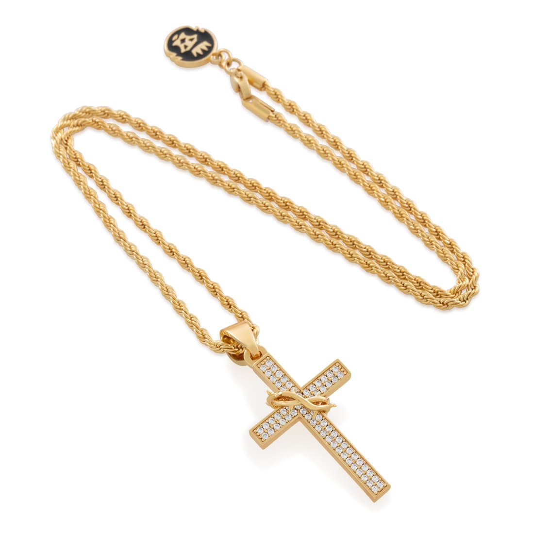 Crown of Thorns Wrapped Cross Necklace  in  by Kingices