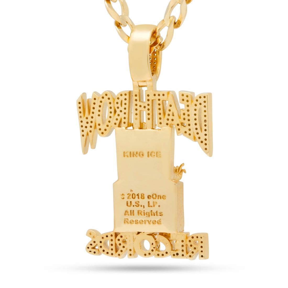 Death Row Records x Kingices - Solid Gold Iced Logo Necklace  in  Solid Gold / 14K Gold / 2.3" by Kingices
