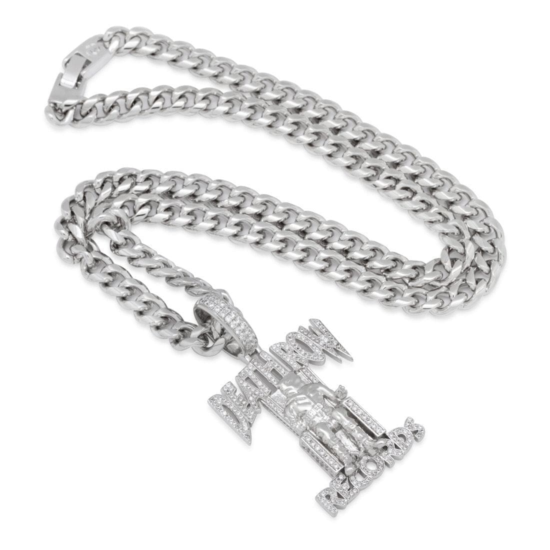 Death Row Records x Kingices - Solid Gold Iced Logo Necklace  in  Solid Gold / 14K Gold / 2.3" by Kingices
