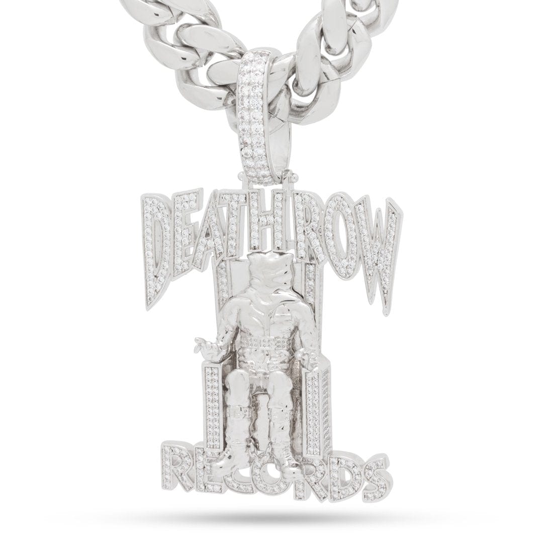 Death Row Records x Kingices - Solid Gold Iced Logo Necklace  in  Solid Gold / 14K Gold / 2.3" by Kingices