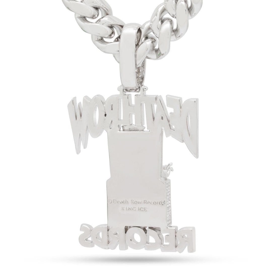 Death Row Records x Kingices - Solid Gold Iced Logo Necklace  in  Solid Gold / 14K Gold / 2.3" by Kingices
