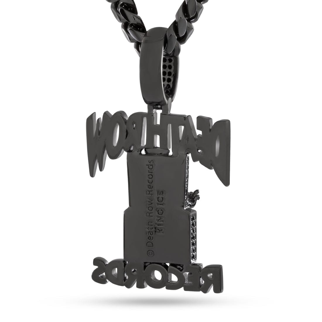 Death Row Records x Kingices - Solid Gold Iced Logo Necklace  in  Solid Gold / 14K Gold / 2.3" by Kingices