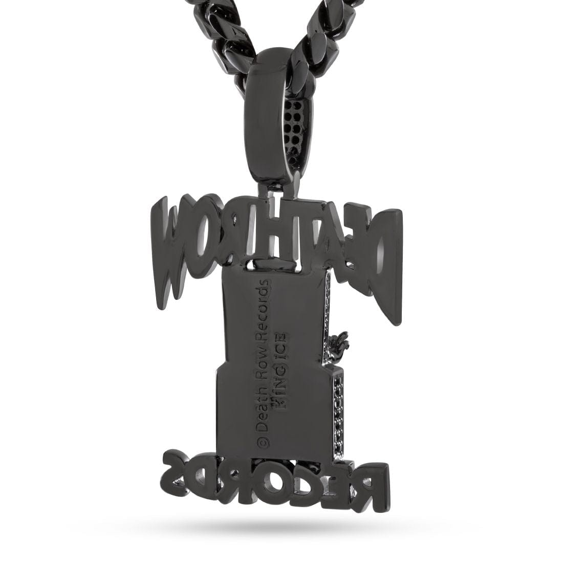 Death Row Records x Kingices - Solid Gold Iced Logo Necklace  in  Solid Gold / 14K Gold / 2.3" by Kingices