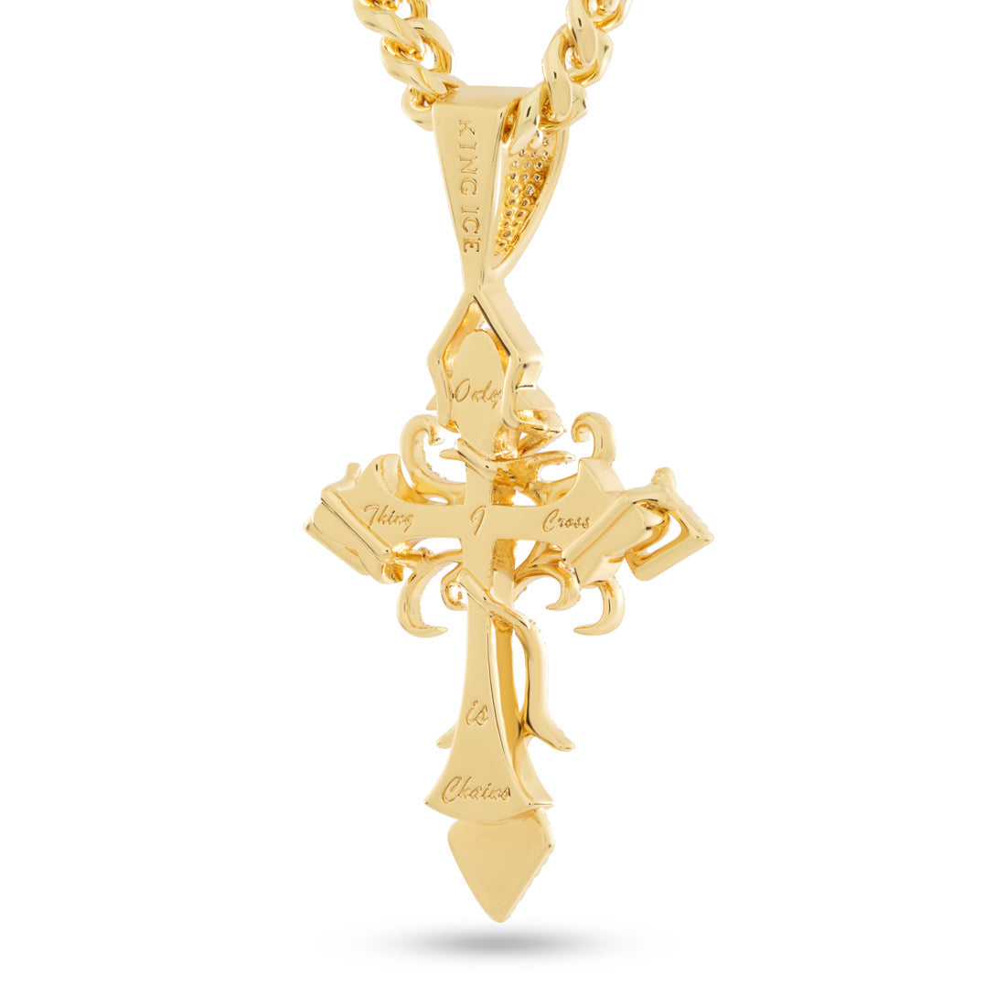 Designed by Mike Zombie - All I Cross is Chainz Necklace  in  Gold Plated / 14K Gold / 3" by Kingices