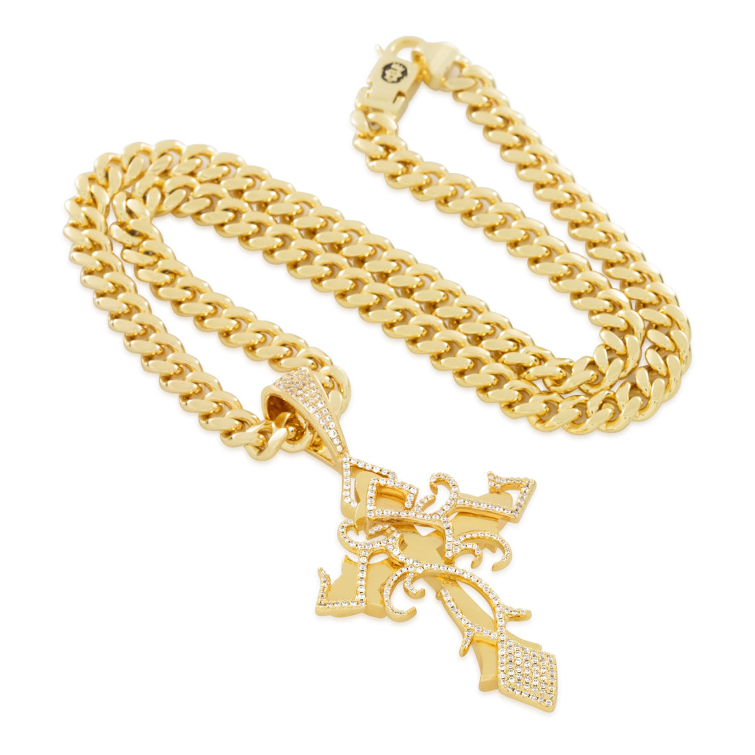 Designed by Mike Zombie - All I Cross is Chainz Necklace  in  Gold Plated / 14K Gold / 3" by Kingices