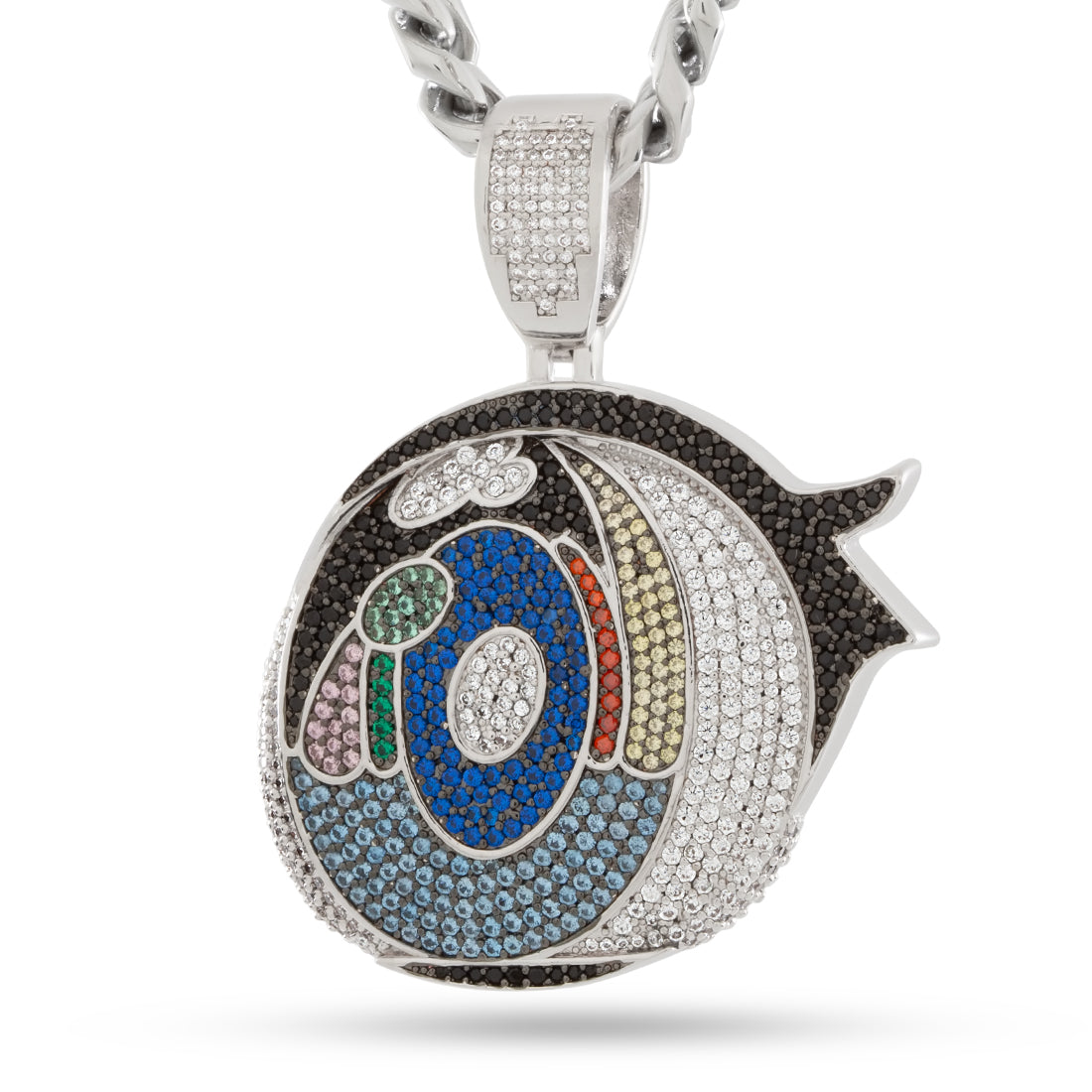 Designed by Mike Zombie - Henteye Necklace  in  Gold Plated / White Gold / 2.3" by Kingices
