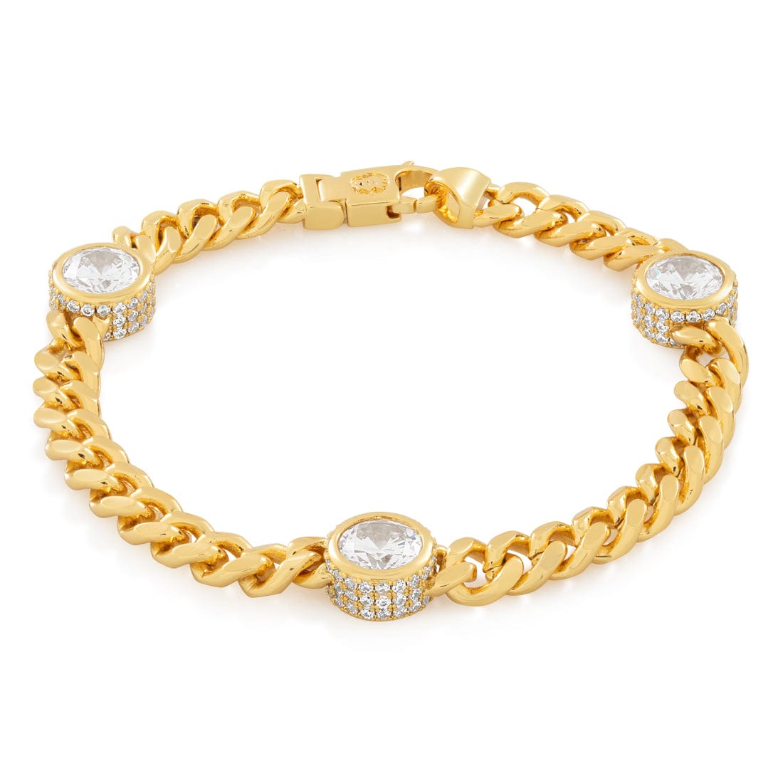 Diamonds by the Yard Bracelet  in  Gold Plated / 14K Gold / 8" by Kingices